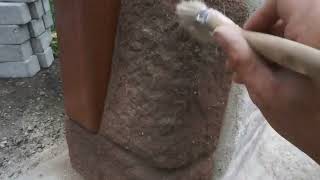 Steinoptik selber machen Naturstein imitieren aus Beton Steinimitat  Kunstfelsen Naturstein imitieren