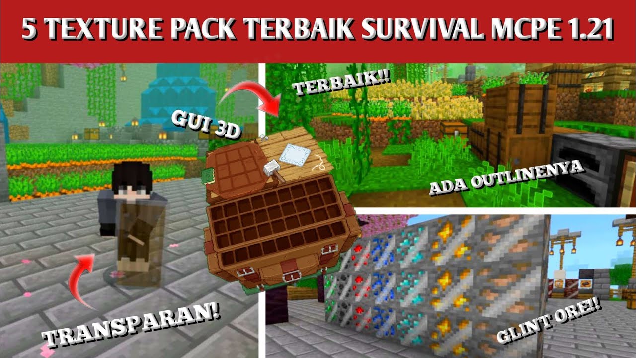 5 Texture Pack Terbaik Untuk Survival MCPE 1.21+ - YouTube