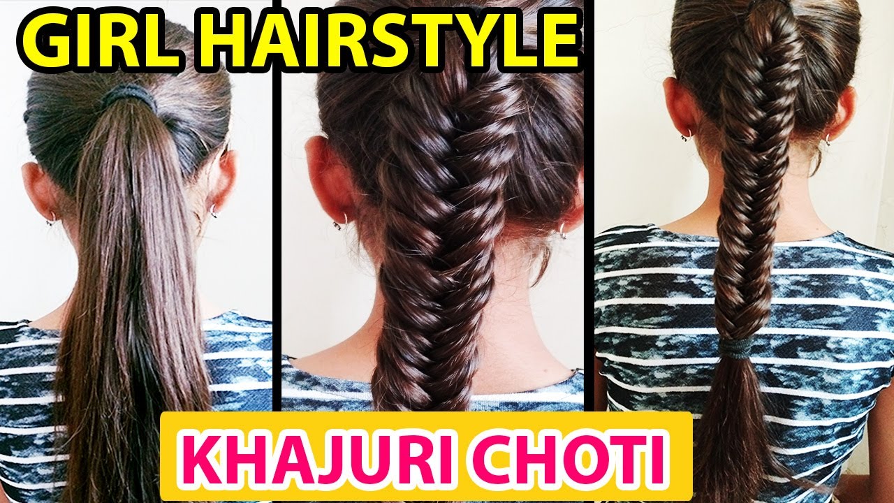 How to Everyday Fishtail Braid  Braid Tutorials Khajuri Choti HairStyle   खजर चट कस बनय  Bun hairstyles for long hair Fish tail braid Hair  styles