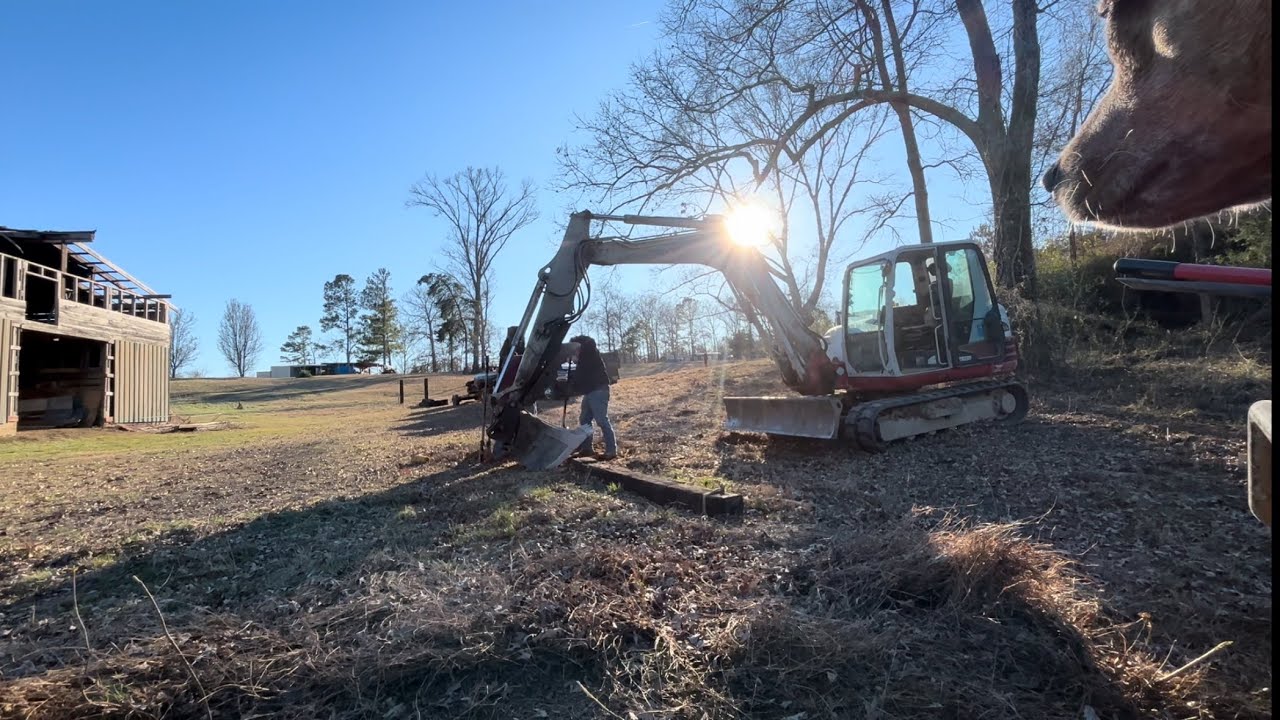 Возводится ограждение коровьего пастбища! 