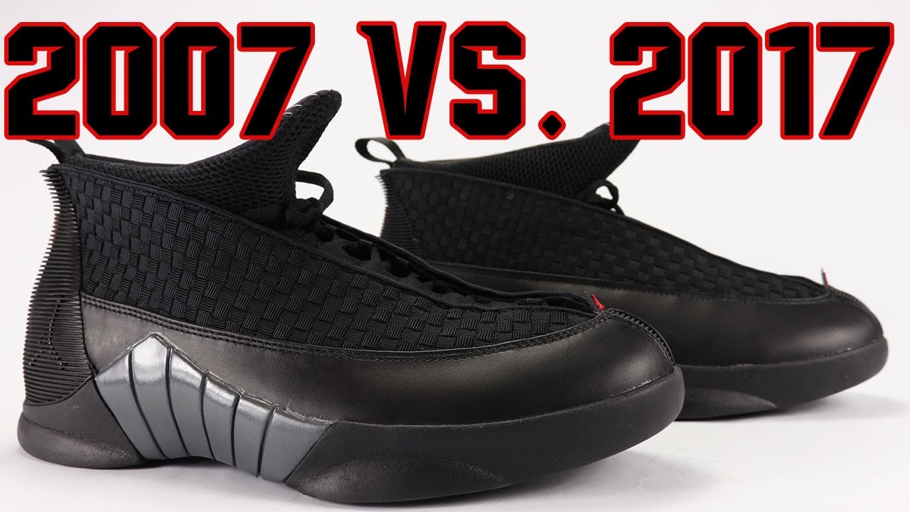 2017 vs 2007 Air Jordan 15 Stealth Retro Comparison
