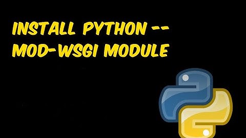 Install mod-wsgi on Python