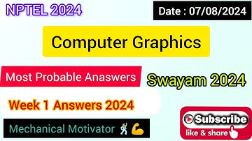 Computer Graphics | Week 1 Quiz | Assignment 1 Solution | NPTEL | SWAYAM 2024