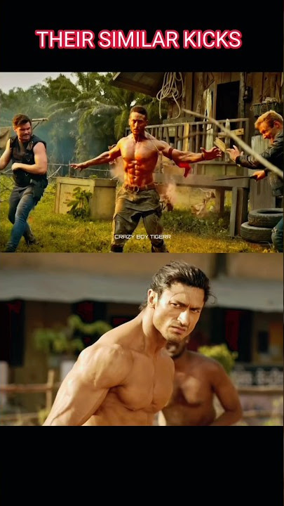 Tiger & Vidyut Similar Kicks | Tiger Shroff Attitude Status | Vidyut Attitude Status | #shorts #kick