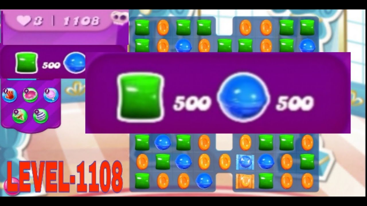 Candy crush saga game level- 1108 || No booster cookie || candy crush