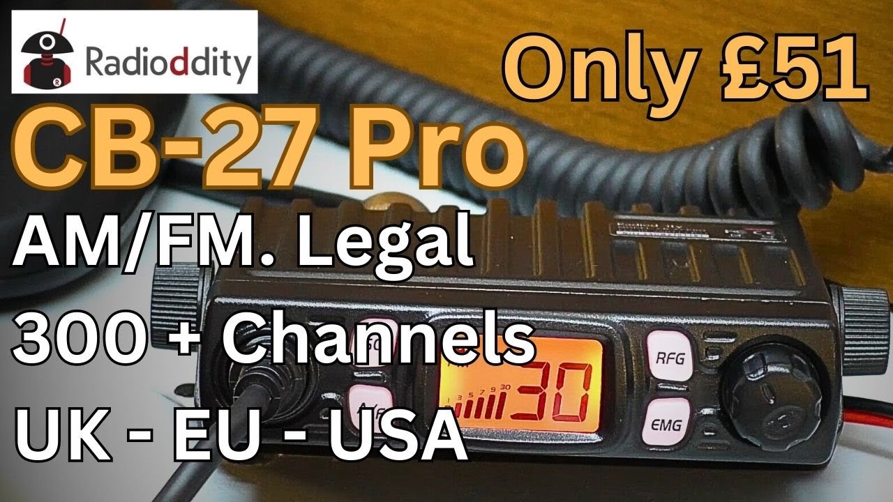 Radioddity CB-27 Pro CB Radio | AM/FM for US | 4W | VOX | RF Gain | Squelch  Control