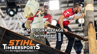 Springboard Showdown: Walt Page and Matt Cogar square off by STIHLTIMBERSPORTS 218 views 1 month ago 1 minute, 28 seconds