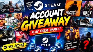 🎁10 STEAM ACCOUNTS GIVEAWAY! 😱 FREE Games   Full Access | How to Enter ?? 