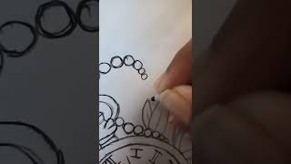 drawing a beautiful drawing of flowers and a beautiful clock...🥰🥰😍😍