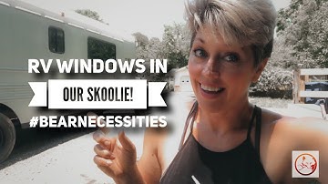 Putting in the RV Windows on our Skoolie - School Bus Conversion