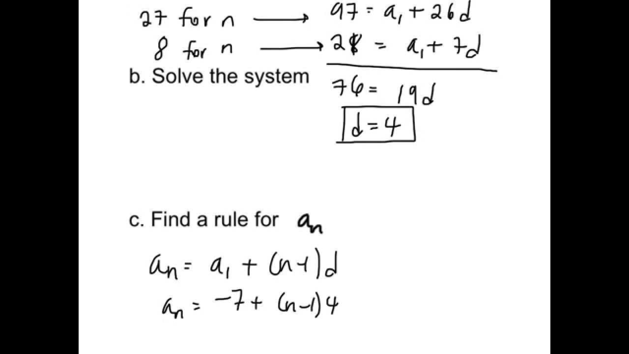 12.2: Arithmetic Sequences & Series (Algebra II) - YouTube