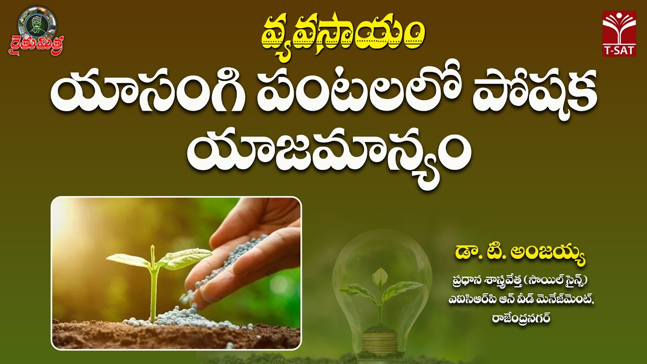 🌾 రైతుమిత్ర – వ్యవసాయం | యాసంగి పంటలలో పోషక యాజమాన్యం | డా. టి. అంజయ్య | T-SAT