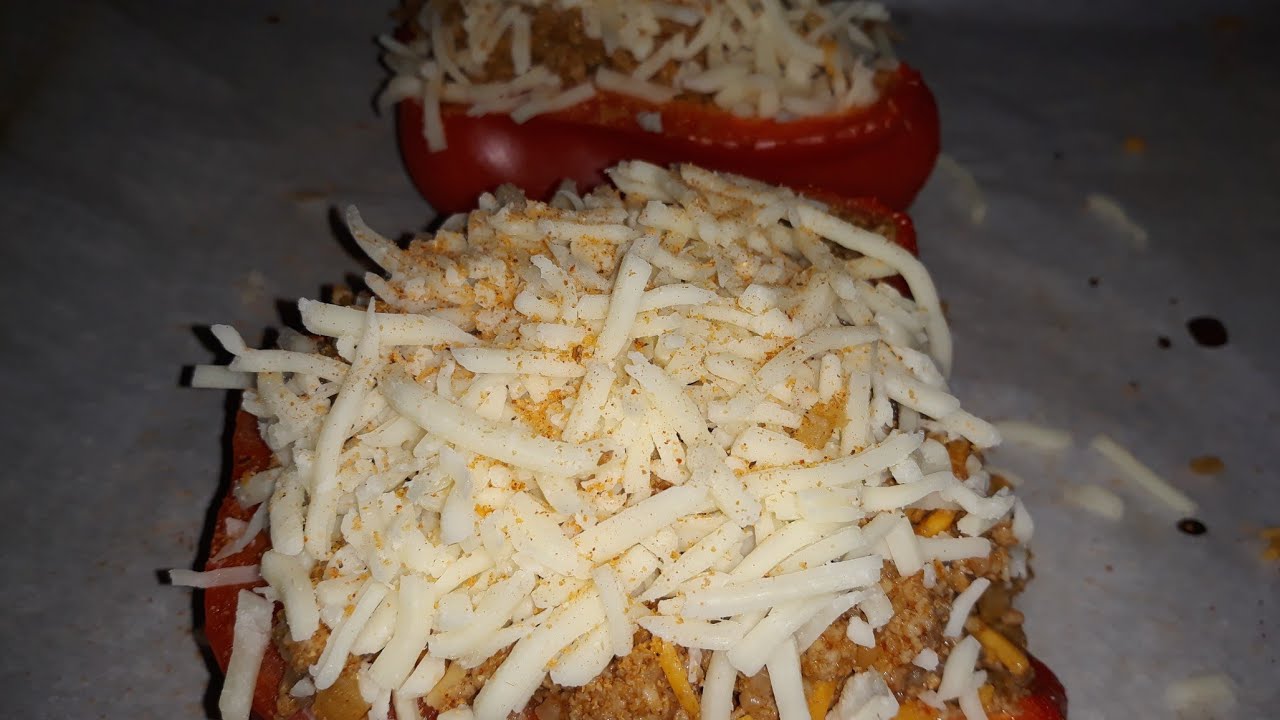 KETO Stuffed Peppers from Leftover Taco Meat - YouTube