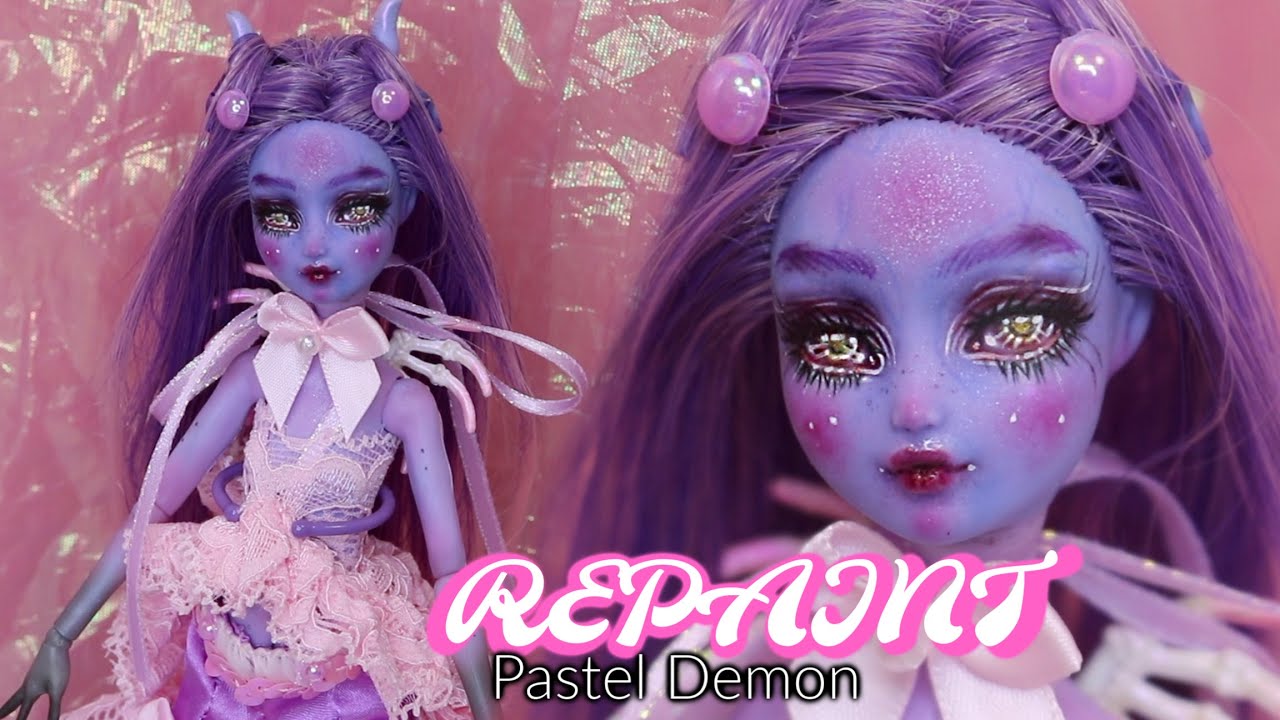 ПЕРЕКРАШИВАЙ! Учебник по изготовлению куклы Monster High Pastel Demon Tiefling OOAK •JackyOhhh
