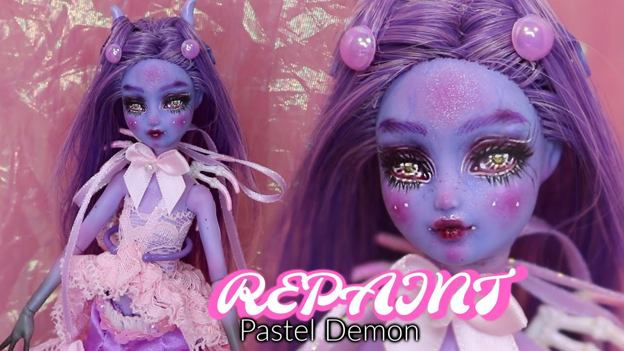 REPAINT ! Pastel Demon Tiefling OOAK Monster High Doll Custom Tutorial  •JackyOhhh - YouTube