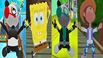 Tag with Ryan - Spy Robo Combo Panda vs Spongebob vs Ridley Jones vs Combo Panda - All Characters