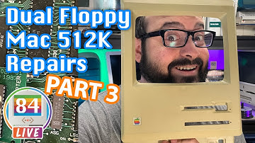 Mac84 LIVE: Dual Floppy Mac 512k Repairs - Part 3 (and 512Ke Analog Board Recapping)