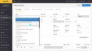 Mysoft Portal E-Arşiv Fatura Oluşturma