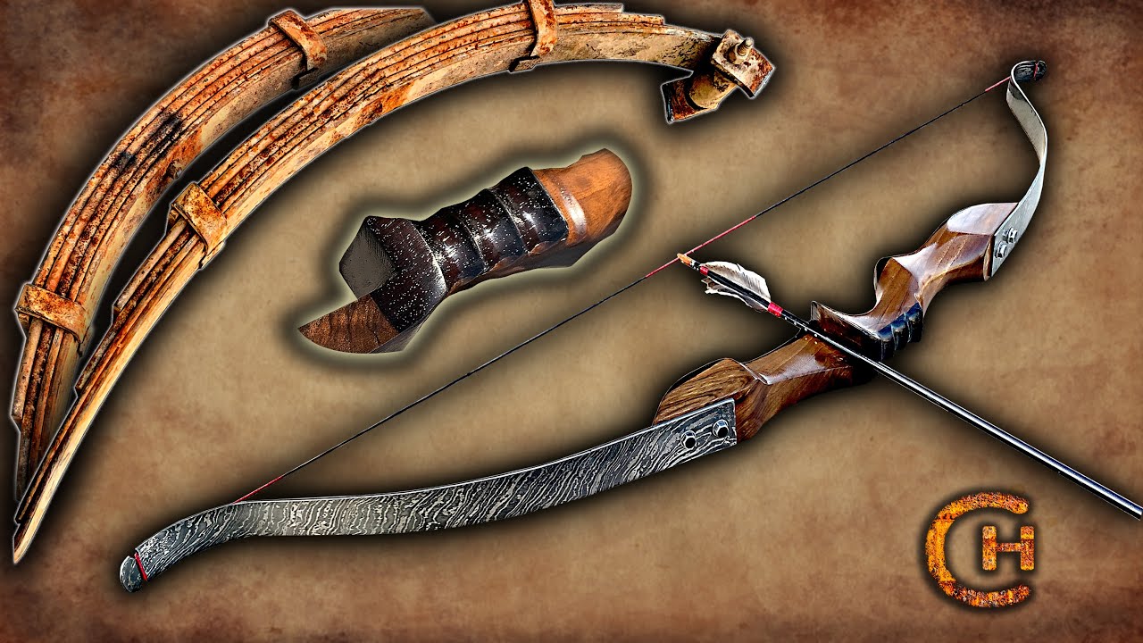 Forging Damascus Steel Takedown Recurve Bow
