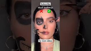 EASY SKULL MAKEUP TUTORIAL | helloween makeup hack #snazaroo #makeuptransformation #shorts