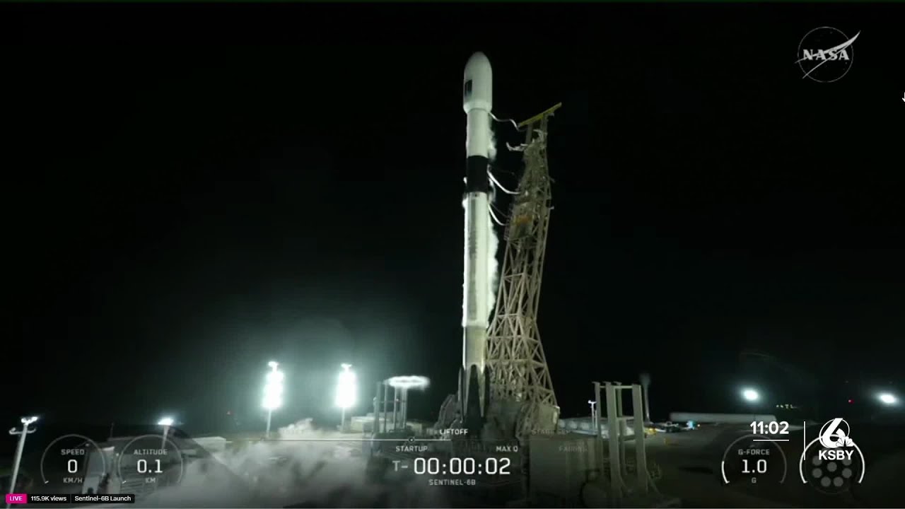 SpaceX Falcon 9 launches NASA’s Sentinel-6B satellite Sunday night
