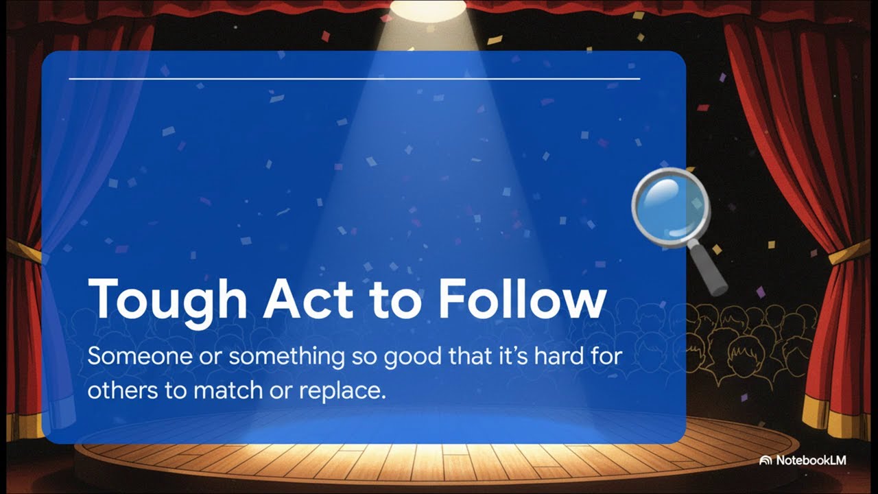 154 - Tough Act to Follow | 365 English Idioms You’ll Actually Use ...
