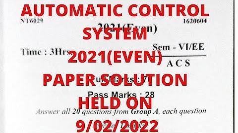 AUTOMATIC CONTROL SYSTEM 2021(Even) PAPER SOLUTION || Bihar Polytechnic.