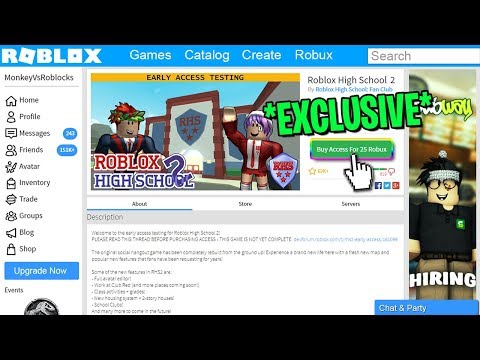 Buying Early Access To The New Roblox High School 2 Roblox Youtube - roblox website rhs