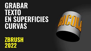 Grabar texto en superficies curvas - Zbrush en 5 min #141