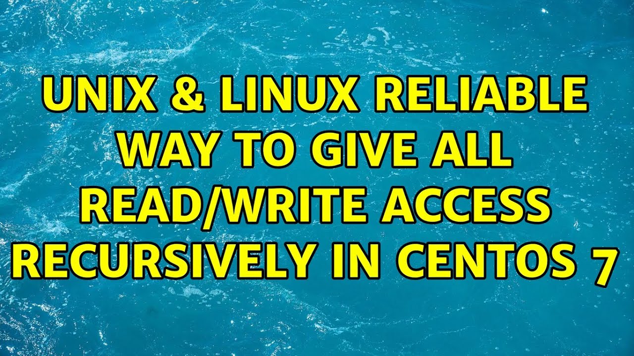 Unix & Linux: reliable way to give all read/write access recursively in ...