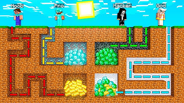 MAZE TO TREASURE CHALLENGE! Minecraft NOOB vs PRO! 100% TROLLING! GOLD vs DIAMOND! HACKER AND GOD!