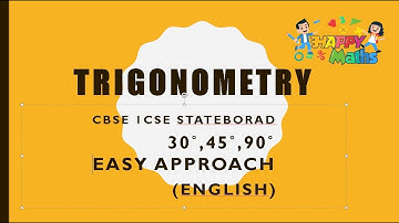 TRIGONOMETRIC RATIOS  30 60 and 45 - Easy ways to remember