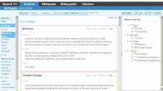 Notebook Tutorial, Adding a note to a group in the List view- EasyBib.com