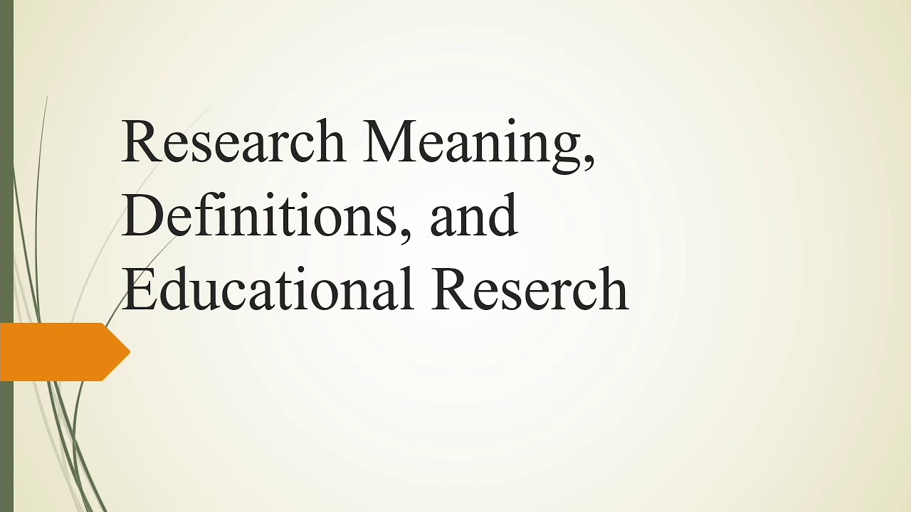 research meaning in english