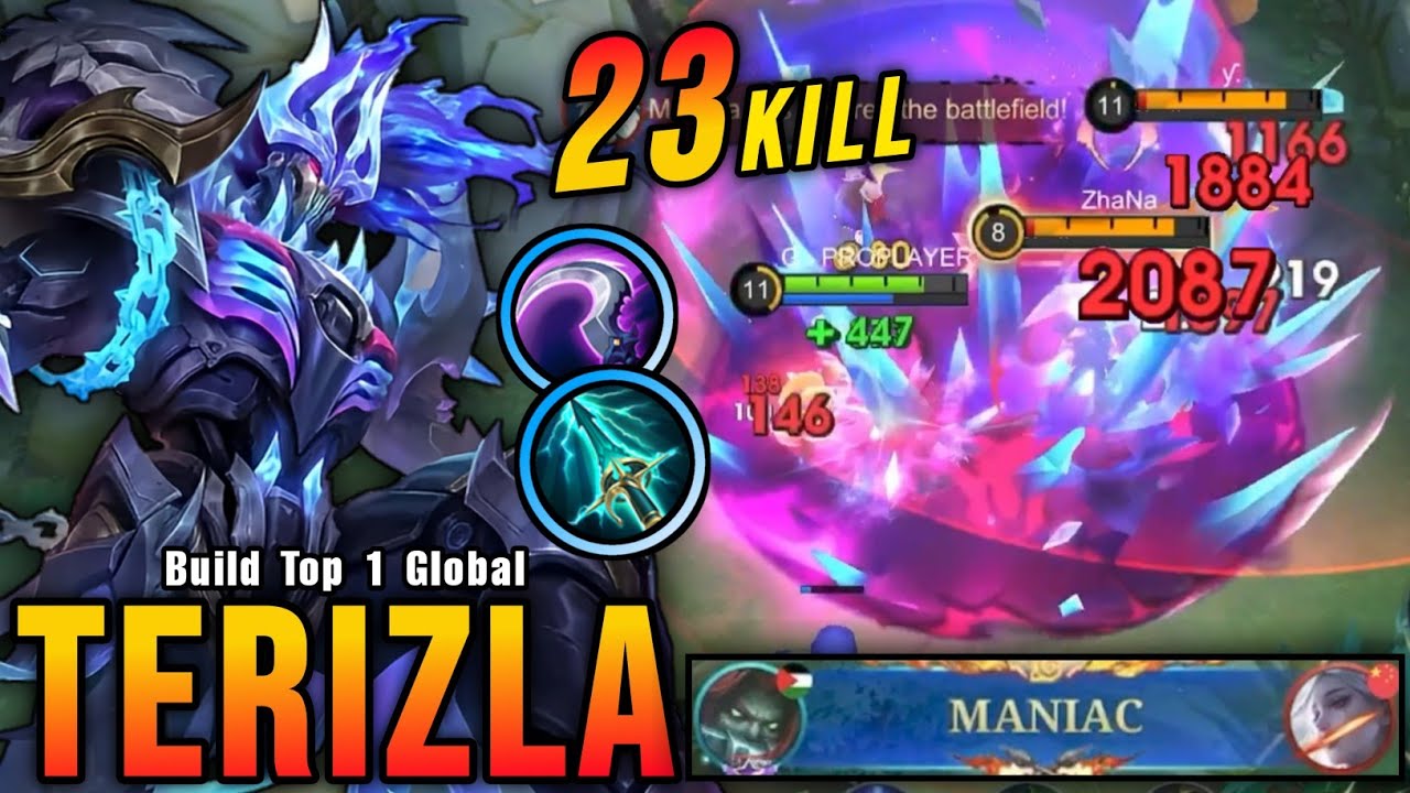 23 Kills + MANIAC!! Insane Damage Terizla Powerful Offlaner!! - Build Top 1 Global Terizla ~ MLBB