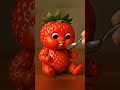 Strawberry Baby Eats Like A Human طفل الفراولة يأكل بواقعية مع الذكاء الاصطناعي 