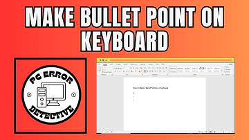 How to Make a Bullet Point on a Keyboard