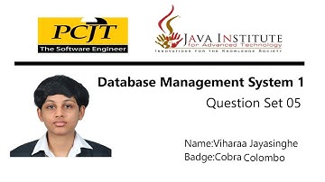 DBMS Task 05 | The Insert Query Statement | 1st Year | Java Institute| Viharaa Jayasinghe