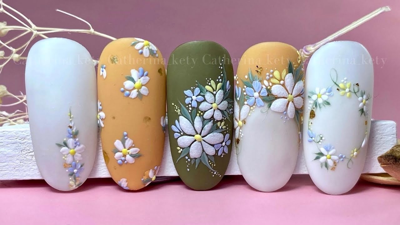 Daisy Nail Art|Spring Nail Art|Flower Nail Art|Easy Spring Nail Art ...