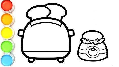 How To Draw Bread Toaster Easy With Tometo ketchup