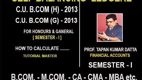 SELF BALANCING LEDGER   IV II CU CBCS - B.COM (H) & (G) - 2013 II CA - IPCC II BY TAPAN KR. DATTA