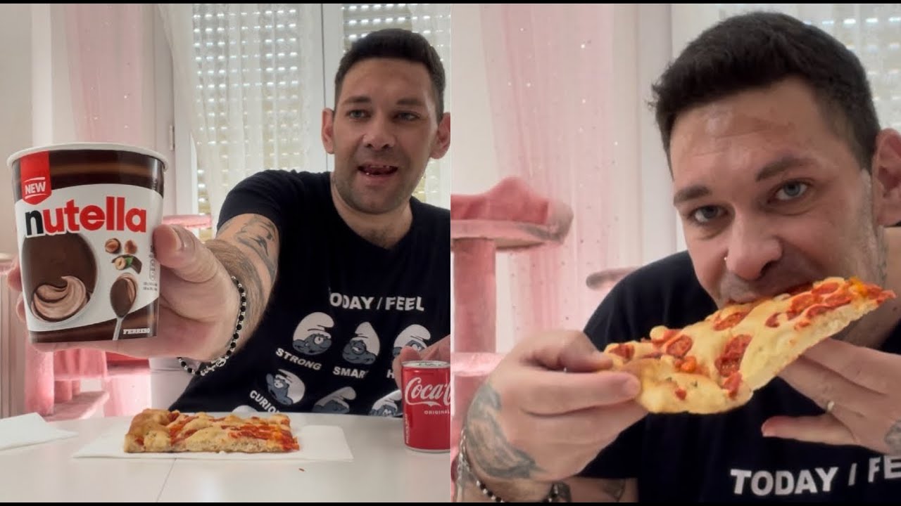 MANGIATA ANIMALESCA CON RUTTO LIBERO ALLA FANTOZZI! FOCACCIA COI POMODORI E GELATO ALLA NUTELLA