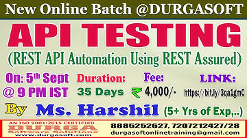 API TESTING Online Training @ DURGASOFT