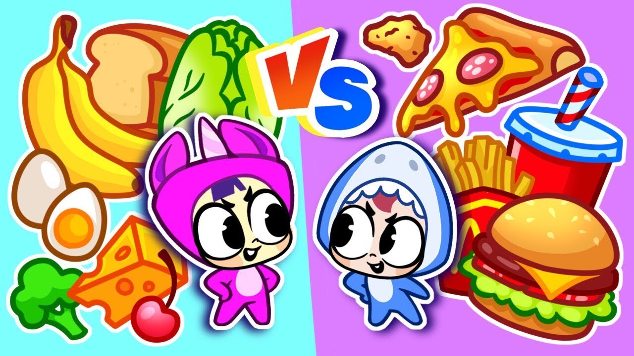Healthy or Junk Food? 🍏 Which One Shoul Baby Choose? 🍕 How To Be Strong and Healthy?