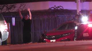 POLICE PURSUIT END WITH SHOOTING SUSPECT ARRESTED PERRIS CA