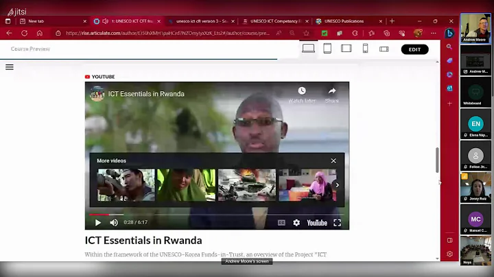 UNESCO ICT Competency Framework for teachers (CFT)”, Andrew Moore (UNESCO