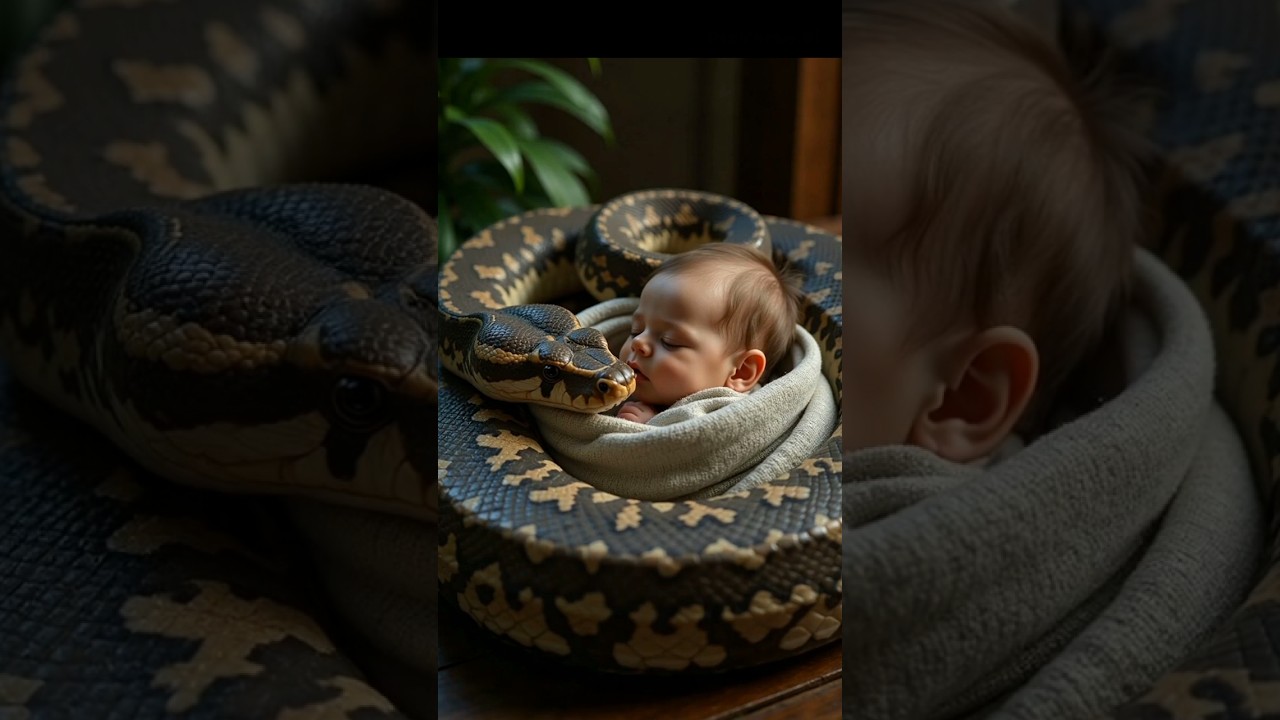 Unbelievable! Giant Snake Gently Coils Around Baby & Plays Without Harm 🐍👶 (So Emotional!)