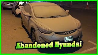 Abandoned Car on Road in Dubai Found 2017. Abandoned Hyundai Elantra in Dubai, UAE