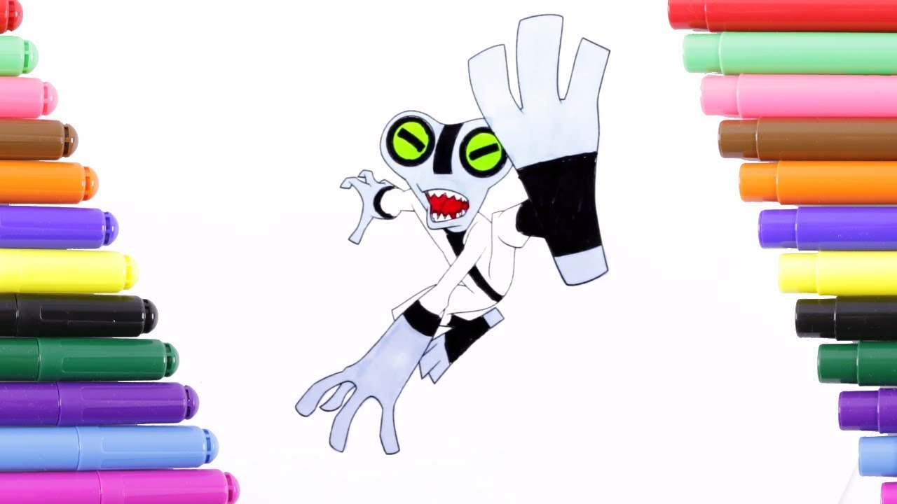 Ben 10 Aliens Grey Matter Attack Coloring Page for Kids, Coloring Book