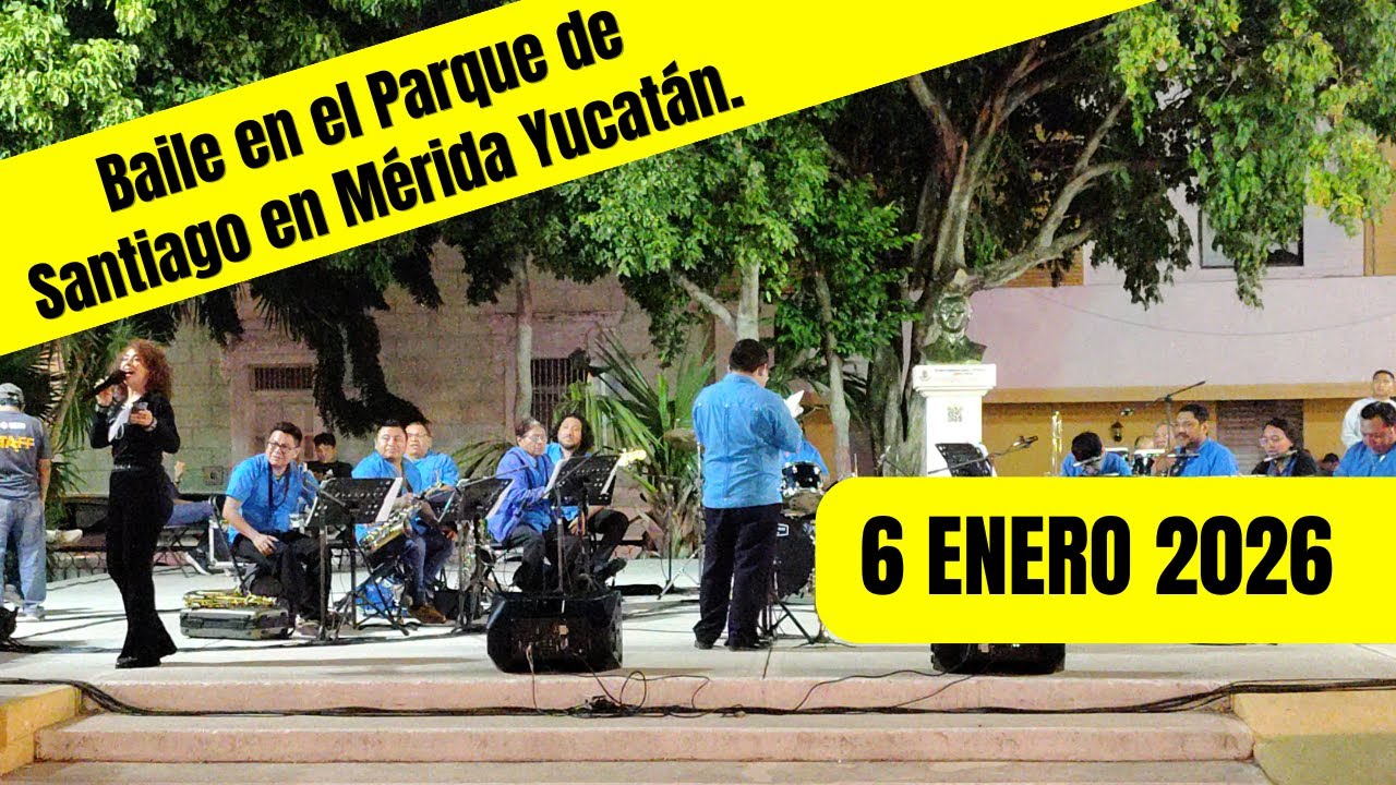 6 enero 2026 - Baile en el Parque de Santiago en Mérida, Yucatán, México.